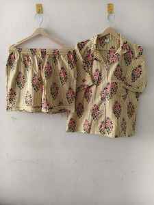 Nuevo Conjunto de Pijama de Algodón 100% con Estampado Indio Elegante para Mujer, Primavera/Verano - Product Image 6