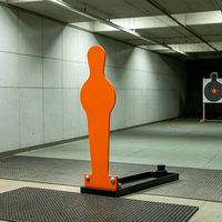 LIETU LT-A090 Cible de tir silhouettée à réinitialisation automatique, grande capacité, en acier AR500 de 28 pouces et 3/8 pouces d'épaisseur, couleur orange