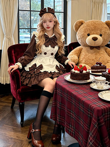 Costume da <span class=keywords><strong>Cameriera</strong></span> Lolita Dolce e Carino Uniforme da <span class=keywords><strong>Cameriera</strong></span> <span class=keywords><strong>per</strong></span> Ragazze di Caffetteria Abito Francese Dolce e Morbido con Maniche a Sbuffo e Grembiule <span class=keywords><strong>per</strong></span> Cosplay - Product Image 3