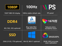 Nuevo PC Todo en Uno de 23.8 Pulgadas con Pantalla IPS LCD, Procesador Core I3/i5/i7/i9, Windows 10 Business, Almacenamiento SSD, Enchufe EU/UK/US/JP, USB/VGA