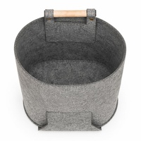 Panier de rangement en feutre gris écologique grande capacité avec poignées en bois naturel pour l'organisation de la maison et le tri du linge