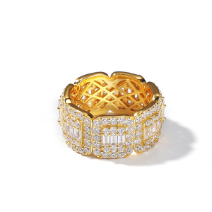 Anillos de Pareja Chapados en Oro Estilo Hip Hop, Anillos Gruesos Unisex a Juego para Hombre y Mujer, Joyería de Moda, Regalo de Cumpleaños - Product Image 4