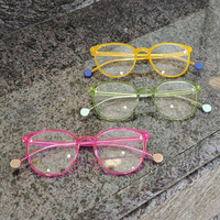 Monturas de gafas ópticas de acetato coloridas y elegantes Gafas de forma popular