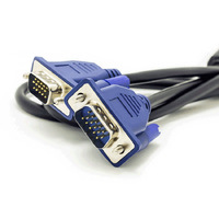 Cable Coaxial VGA de 15 Pines al por Mayor, 3+5, Chapado en Oro, Revestimiento de PVC, Azul, Macho a Macho, para Computadora, Cámara de Coche, Monitor, Proyector, etc.