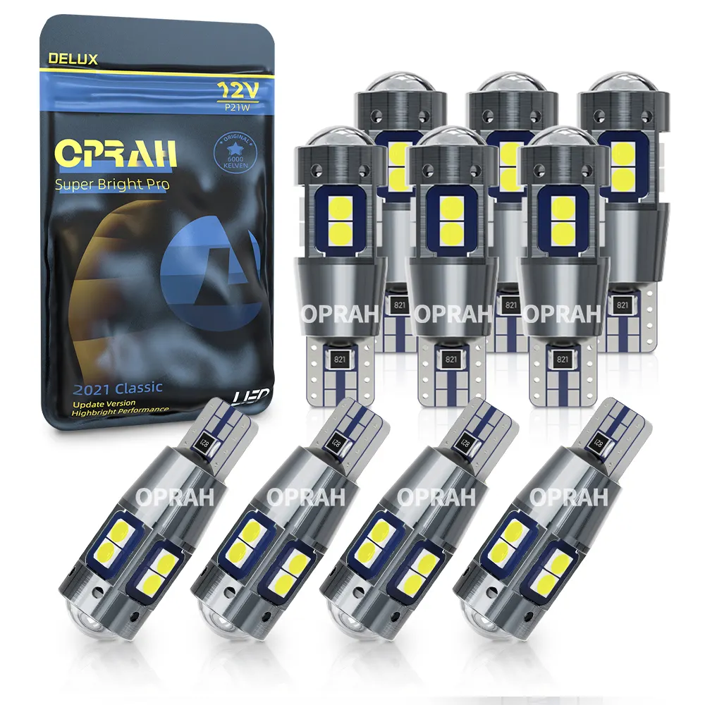 Oprah T10Ledプロジェクター電球FocosT10 Led 12v 24vLedマルチカラー3030 Led Canbusエラーなし琥珀色T10ソケット車内ライト