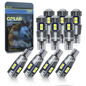 Oprah T10 LED chiếu bóng đèn focos T10 LED 12V 24V Led đa màu 3030 LED CANBUS không có lỗi hổ phách T10 ổ cắm xe nội thất ánh sáng