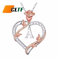 Infinity Love Heart Hanger Ketting Rose Aangepaste Letters Sieraden Cadeaus voor vrouwen Hartketting Valentijnsdag Cadeaus Moeder Cadeaus