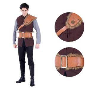Gilet de guerrier médiéval pour <span class=keywords><strong>adulte</strong></span> avec bordure en fourrure, idéal pour les foires de la Renaissance et les événements LARP – Tarifs compétitifs pour les achats en gros - Product Image 3