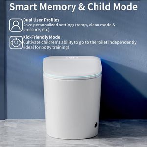 Toilette intelligente moderne avec bidet, siège chauffant, lumière nocturne, capteur de pied, désodorisation automatique, télécommande, garantie 3 ans - Product Image 4