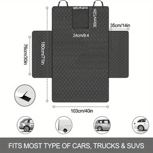 Funda Impermeable para Asiento de <span class=keywords><strong>Coche</strong></span> para <span class=keywords><strong>Perros</strong></span>, Acolchada con Diseño de Diamantes 600D, <span class=keywords><strong>Protector</strong></span> de Maletero para SUV, Solapas Laterales Antiarañazos y Antideslizantes - Product Image 2
