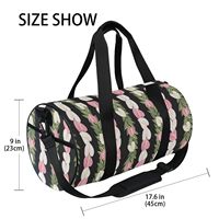 Tas Duffel Olahraga Tahan Air Motif Bunga Anthurium Hawaii, Desain Khusus, Tas Akhir Pekan Bundar untuk Wanita