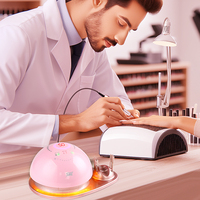 Foret à ongles en plastique SML rose/blanc/noir |   Polisseuse à haute vitesse pour soins des ongles et des pieds, 50 000 tr/min, avec 6 embouts (Populaire)