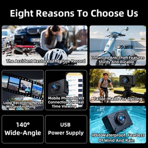 <span class=keywords><strong>Cam</strong></span>éra de tableau de bord pour moto électrique L3 1080P, étanche IP66, enregistreur de conduite pour moto, grand angle de 140 degrés - Product Image 4