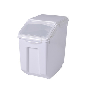 Rice Storage <b>Container</b> Flip Top White Rectangle Moisture Proof Household Use - Product Image 5