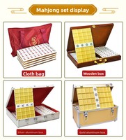 Mahjong de luxe Yusheng en acrylique, grand format, pour usage domestique, avec finition dorée, vente en gros d'usine, emballage en boîte en bois, origine Guangzhou