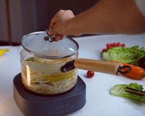 Pot en verre borosilicate écologique avec poignées, achat en gros pour les détaillants - Product Image 4