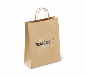 Bolsa de compras de papel Kraft ecológica impresa personalizada con diseño de mango trenzado para uso diario y Embalaje práctico - Product Image 3