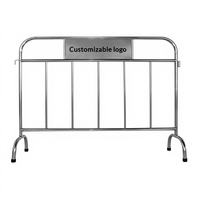 Barrière de contrôle des foules en acier inoxydable 304, 1,5 mètre, clôture de sécurité routière portable avec tube de 32 mm, sécurité des événements, isolation routière