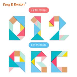 Jeu de Tangram en bois de grande taille, puzzle Montessori, blocs d'apprentissage, puzzle éducatif, jouet en bois pour le développement du QI, cadeau pour les enfants de 3 à 9 ans - Product Image 3