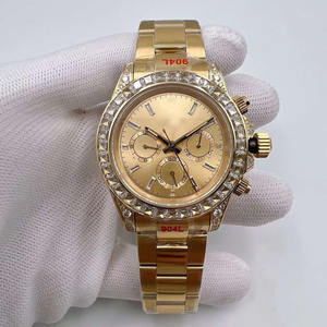 Reloj de diamantes de oro de alta calidad Relojes de diamantes de circón para hombres - Product Image 3