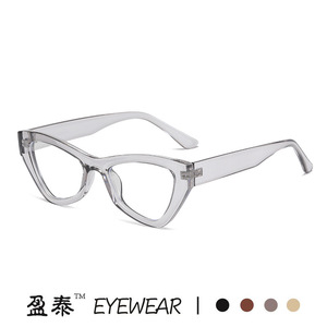 แว่นตา Yingtai ทรงแคทอาย ป้องกันแสงสีฟ้า กรอบเต็ม เลนส์ใส สำหรับทุกเพศ ดีไซน์ทรงเรขาคณิต - Product Image 4