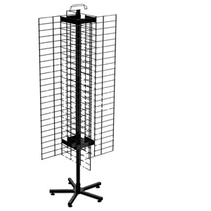 Xoay 4 hoặc <span class=keywords><strong>3</strong></span> mặt dây lưới tầng đứng Spinner đứng kim loại vớ Keychain găng tay Hiển thị đứng với Caster cho cửa hàng bán lẻ - Product Image 1