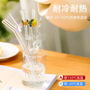 Glass Straw Straight Pipe Bendable Transparent Reusable For Adults Students Environmentally Friendly - Product Image 3