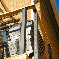 Rampe de balcon, d'escalier et de terrasse moderne de style américain, en acier inoxydable, en fer, à montage au sol, avec câbles