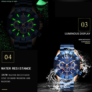 <span class=keywords><strong>2022</strong></span> <span class=keywords><strong>LIGE</strong></span> 10030 moda novedosa relojes para hombre Top lujo nuevo acero inoxidable 30m <span class=keywords><strong>reloj</strong></span> de cuarzo resistente al agua hombres cronógrafo regalo - Product Image 6