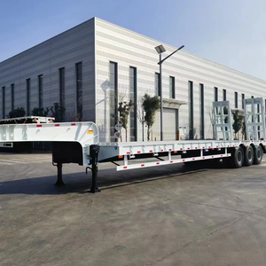 3 ejes 4 ejes 60ton 80ton 100ton cuello de cisne hidráulico Carry Excavadora Lowbed Lowboy Loader Drop Deck Low Bed Trucks Semi Trailer - Product Image 2