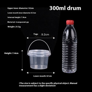Seau d'emballage scellé carré/cylindre recyclable de qualité alimentaire petit baril de stockage en plastique blanc transparent pour le stockage des aliments - Product Image 2