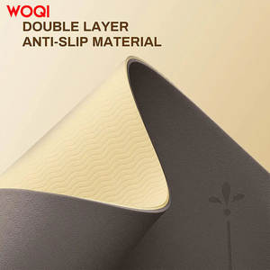 Tapis de yoga Woqi 6 mm d'épaisseur, TPE antidérapant, rectangulaire, pour la remise en forme à domicile, usage universel, couleur graphite - Product Image 3