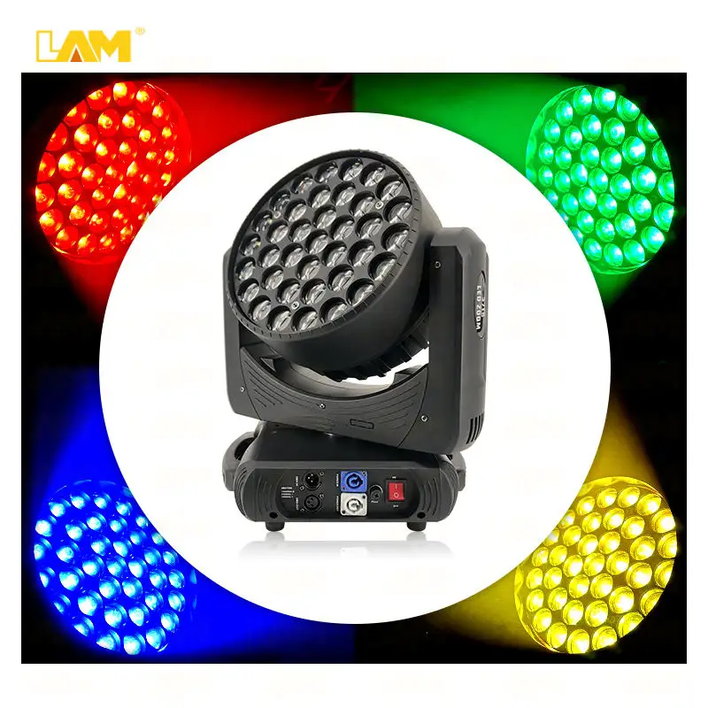 Powerful Wash Led Moving Head Light RGBW 4in1 Zoom Beam Moving Head Light for Dj Disco
