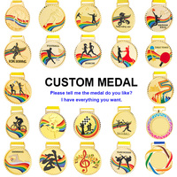 Médailles et récompenses sportives en métal plaqué or, style imitation antique, avec logo personnalisé, pour cadeaux promotionnels (vente en gros)