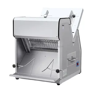 Máquina de fazer torradas fatiadora elétrica de pão com 31 fatias para baguette, máquina de corte de fatias de pão em estoque