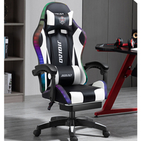 Fauteuil de jeu d'ordinateur de massage en cuir PU à prix réduit Fauteuil de jeu ergonomique inclinable pour jeux vidéo LED RVB