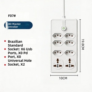 Brazilian Standard <strong>Plug</strong> 2M CCA Cable Power Extension <strong>Multiple</strong> Cord <strong>Socket</strong> with 8 Outlets 10A Rated Current for Brazil - Product Image 1