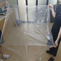 D1001A Emballage personnalisé recyclable transparent à fond carré pour couette, écran de sérigraphie, projecteur, montre connectée
