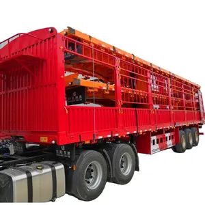 OYJD Trailers New Produce Export 3 Axles Payload 60t High Fence Semitrailer Use TV LED Flatbed Cars Fruits Transport On Sale