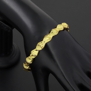 JXX Factory Wholesale Women's <b>24K</b> <b>Gold</b> Plated Agate Geometric Hollow Bangles All-In-Stock Fashion Jewelry - Product Image 4