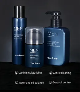 Natural Organic Men'S Acne Treatment Face Moisturizer Cream Toner Oil Controlling Balance Face Wash Cleanser Men Skin Care Set