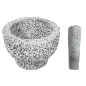 Juego <span class=keywords><strong>de</strong></span> mortero y Maja antideslizante <span class=keywords><strong>de</strong></span> granito 100%, tazones para molinillo <span class=keywords><strong>de</strong></span> especias <span class=keywords><strong>de</strong></span> guacamole <span class=keywords><strong>de</strong></span> <span class=keywords><strong>piedra</strong></span>, Molcajete grande para mexicano - Product Image 4