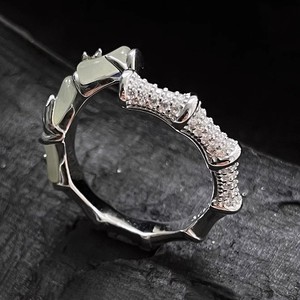 Bamboo Joint Ring For Women Open Index Finger Chinese Style Fashion Jewelry Light Colored Geometric Shape Gift - Product Image 5