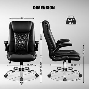 Silla de Oficina Giratoria de Cuero Premium con Diseño de Diamantes, Silla de Computadora Resistente con Doble Capa de Acolchado para Adultos - Product Image 5