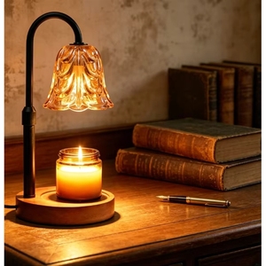Glass Adjustable Timing Electric Melted Wax Lamp Cross-Border Aromatherapy for Bedroom New Essential Oil Candle <strong>Table</strong> Lamp - Product Image 1