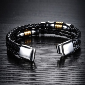 สต็อกสแตนเลสสร้อยข้อมือหนังผู้ชายสไลด์ Charms สำหรับสร้อยข้อมือหนัง - Product Image 6