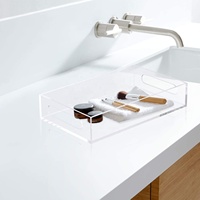 Plateau de service en plastique, pour Bar, café, hôtel, Restaurant, plateau de service, Rectangle de rangement, décor en plastique, plateau en acrylique, avec poignées