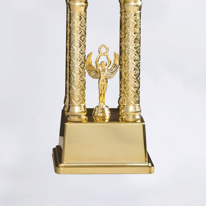 Trophées en plastique ABS de haute qualité, quatre piliers dorés, trophée fantaisie, tasse verte, base plaquée or, cérémonie de remise des prix SZ11 - Product Image 2