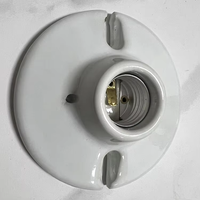 Support de lampe en céramique de haute qualité E27 E26 à fond plat de 4 pouces, support de lampe en porcelaine