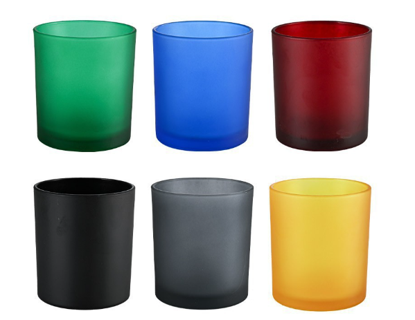 Color Glass Candle Jar With Wooden Lid OEM Logo Color Whole Set Customized Candle Jar